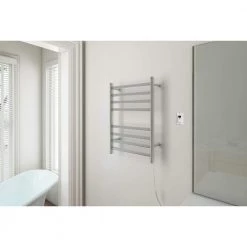 Ancona Prima Dual Extended 8-Bar Hardwired and Plug-in Electric Towel Warmer in Brushed Stainless Steel with Timer -Toilet Storage Shop brushed stainless steel ancona towel warmers an 5430t 1f 1000