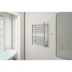 Ancona Prima Dual Extended 8-Bar Hardwired and Plug-in Electric Towel Warmer in Brushed Stainless Steel with Timer -Toilet Storage Shop brushed stainless steel ancona towel warmers an 5430t 4f 1000