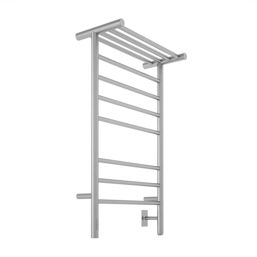 Ancona Liazzo 8-Bar Electric Wall Mount Plug-In & Hardwire Towel Warmer w/ Shelf & Integrated Timer in Brushed Stainless Steel 3 Ancona Liazzo 8-Bar Electric Wall Mount Plug-In & Hardwire Towel Warmer w/ Shelf & Integrated Timer in Brushed Stainless Steel