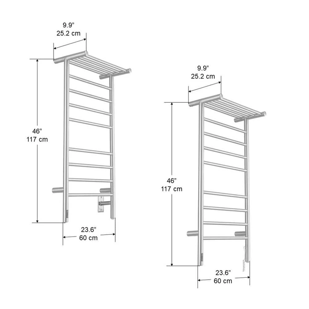 Ancona Piazzo OBT - 8 Bar Dual Wall Mount Towel Warmer with Integrated On-Board Timer in Brushed Stainless Steel 7 Ancona Piazzo OBT - 8 Bar Dual Wall Mount Towel Warmer with Integrated On-Board Timer in Brushed Stainless Steel - Image 5