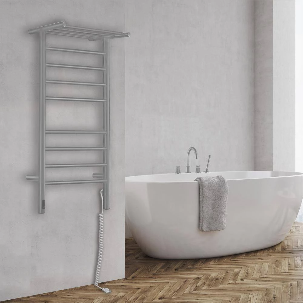 Ancona Piazzo OBT - 8 Bar Dual Wall Mount Towel Warmer with Integrated On-Board Timer in Brushed Stainless Steel 6 Ancona Piazzo OBT - 8 Bar Dual Wall Mount Towel Warmer with Integrated On-Board Timer in Brushed Stainless Steel - Image 4