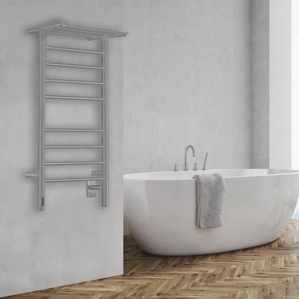 Ancona Piazzo OBT - 8 Bar Dual Wall Mount Towel Warmer with Integrated On-Board Timer in Brushed Stainless Steel 4 Ancona Piazzo OBT - 8 Bar Dual Wall Mount Towel Warmer with Integrated On-Board Timer in Brushed Stainless Steel - Image 2