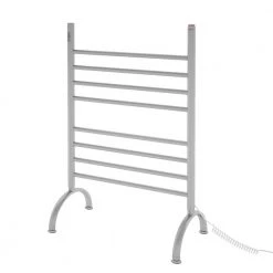 Ancona Essentia OBT 8-Bar Electric Floor Mount Towel Warmer with Integrated On-Board Timer in Brushed Stainless Steel