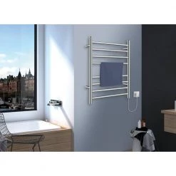 Kingston Brass Templeton Radiant 8-Bar Electric Towel Warmer in Brushed Stainless Steel 13 Kingston Brass Templeton Radiant 8-Bar Electric Towel Warmer in Brushed Stainless Steel -Toilet Storage Shop brushed stainless steel kingston brass towel warmers htww3624sn 44 1000