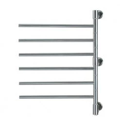 Amba Swivel Jack Large 6-Bar Plug-in Electric Towel Warmer in Brushed Stainless Steel