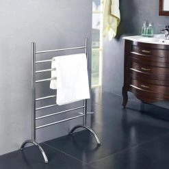 WarmlyYours Barcelona 8-Bars Plug-In 120-Volt 37 in. Stainless Steel Towel Warmer in Brushed -Toilet Storage Shop brushed warmlyyours towel warmers tw bc 08bs fs2 1f 1000