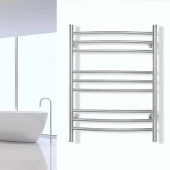 WarmlyYours 32 in. 9-Bars Stainless Steel Riviera Dual Connect Towel Warmer in Brushed -Toilet Storage Shop brushed warmlyyours towel warmers tw r09bs hp c3 1000