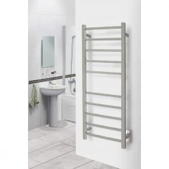 WarmlyYours 10-Bar Sydney Towel Warmer, Hardwired, Brushed Stainless Steel -Toilet Storage Shop brushed warmlyyours towel warmers tws2 syd10bh 66 1000