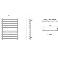 WarmlyYours Rome 10-Bars Hardwired 120-Volt 31 in. Towel Warmer in Brushed Stainless Steel -Toilet Storage Shop brushed warmlyyours towel warmers tws7 rom10bh 4f 1000