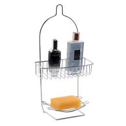 Basicwise Metal Wire Hanging Bathroom Shower Storage Rack
