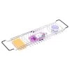 Basicwise Expandable Metal Bathtub Caddy with Rubber Handles 2 Basicwise Expandable Metal Bathtub Caddy with Rubber Handles -Toilet Storage Shop chrome basicwise shower caddies qi003491 64 1000