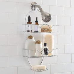 Bath Bliss Rainbow Design Shower Caddy in Chrome 11 Bath Bliss Rainbow Design Shower Caddy in Chrome -Toilet Storage Shop chrome bath bliss shower caddies 4707 chr 4f 1000