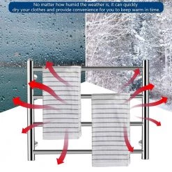 EPOWP 4-Bar Wall Mount Electric Hardwired Towel Warmer in Stainless Steel 14 EPOWP 4-Bar Wall Mount Electric Hardwired Towel Warmer in Stainless Steel -Toilet Storage Shop chrome epowp towel warmers syxyl85631998 1f 1000