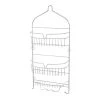 Kenney Rust-Resistant Heavy Duty 3-Tier Large Hanging Shower Caddy with Suction Cups and Four Razor Holders in Chrome
