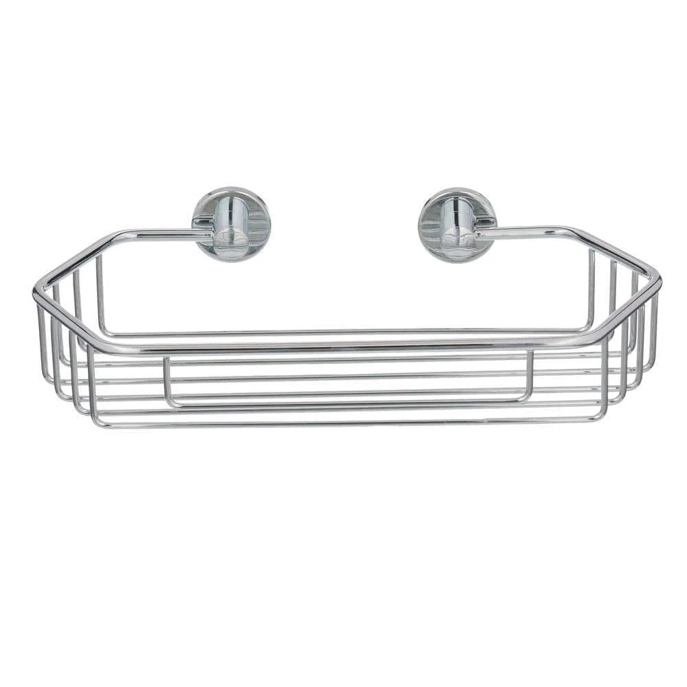 No Drilling Required Draad Rustproof Solid Brass Shower Caddy 11 in. Single Shelf Angled in Chrome 3 No Drilling Required Draad Rustproof Solid Brass Shower Caddy 11 in. Single Shelf Angled in Chrome