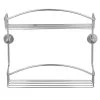 No Drilling Required Draad Rustproof Solid Brass Shower Caddy 12 in. Double Shelf in Chrome