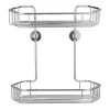No Drilling Required Draad Rustproof Solid Brass Shower Caddy 11 in. Double Shelf- Angled in Chrome