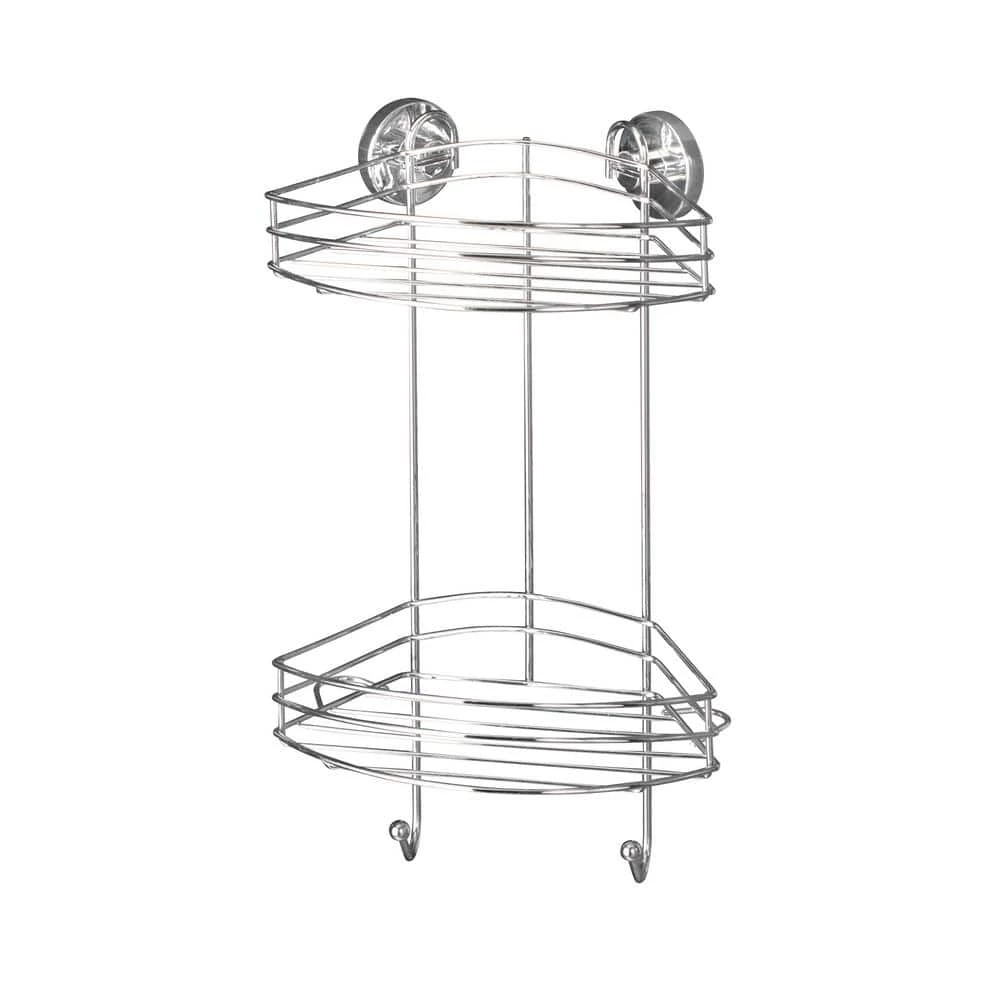 Wenko Vacuum Loc 2-Tier Corner Rack in Chrome 3 Wenko Vacuum Loc 2-Tier Corner Rack in Chrome