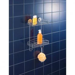Wenko Vacuum Loc 2-Tier Wall Shelf in Chrome 11 Wenko Vacuum Loc 2-Tier Wall Shelf in Chrome -Toilet Storage Shop chrome wenko shower caddies 20886100 31 1000