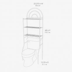 Zenna Home Arch Metal 23 in. W x 68.3 in. H x 10.5 in. D Chrome Over-the-Toilet Storage -Toilet Storage Shop chrome zenna home over the toilet storage 2501s 44 1000
