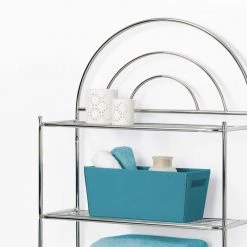 Zenna Home Arch Metal 23 in. W x 68.3 in. H x 10.5 in. D Chrome Over-the-Toilet Storage -Toilet Storage Shop chrome zenna home over the toilet storage 2501s 4f 1000