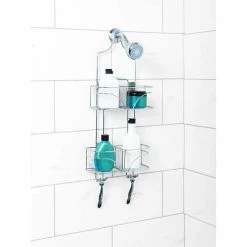 Zenna Home Expandable Shower Head Caddy for Hand Held Shower or Tall Bottles in Chrome -Toilet Storage Shop chrome zenna home shower caddies 7446ss c3 1000