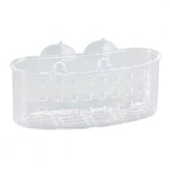 Bath Bliss Medium Bath Basket with Suction in Clear