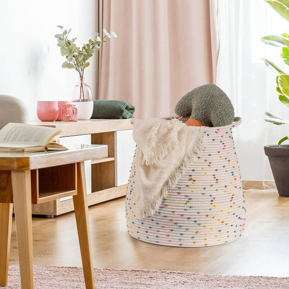 Unbranded Lanna Freestanding Laundry Basket with Folded And Carried in Colorful 1-Pack 4 Unbranded Lanna Freestanding Laundry Basket with Folded And Carried in Colorful 1-Pack - Image 2