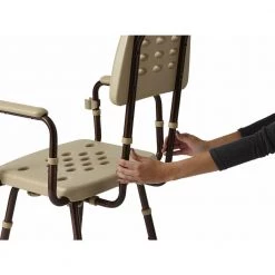 Medline Elements Collection 22.4 in. W x 19.9 in. D Shower Seat with Back Rest with Microban -Toilet Storage Shop dark bronze medline shower seats mds89745elmbh 4f 1000