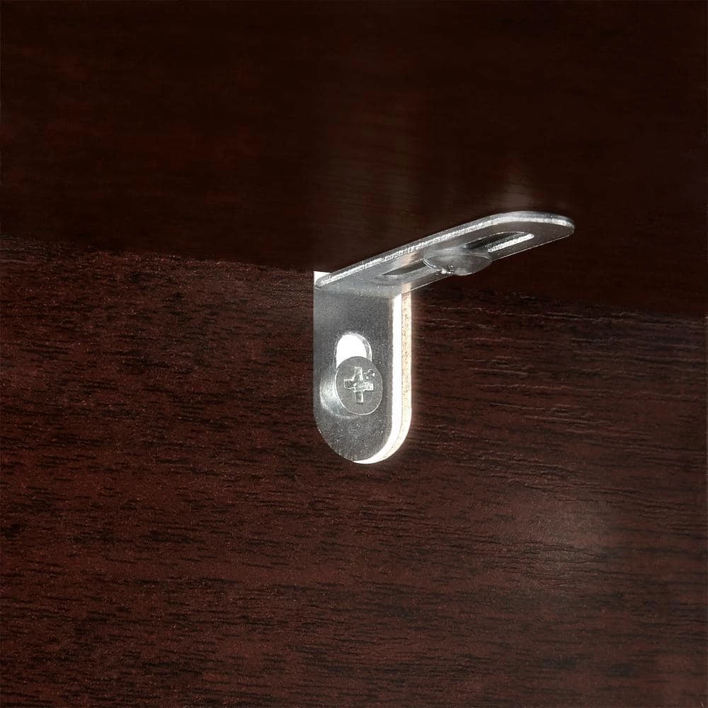 RiverRidge Home Hayward 27.38 in. W x 64.25 in. H x 7.88 in. D Over-the-Toilet Storage in Dark Woodgrain Veneer 6 RiverRidge Home Hayward 27.38 in. W x 64.25 in. H x 7.88 in. D Over-the-Toilet Storage in Dark Woodgrain Veneer - Image 4