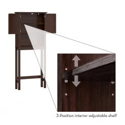 RiverRidge Home Hayward 27.38 in. W x 64.25 in. H x 7.88 in. D Over-the-Toilet Storage in Dark Woodgrain Veneer 24 RiverRidge Home Hayward 27.38 in. W x 64.25 in. H x 7.88 in. D Over-the-Toilet Storage in Dark Woodgrain Veneer -Toilet Storage Shop dark woodgrain riverridge home over the toilet storage 06 177 44 1000