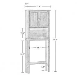 RiverRidge Home Hayward 27.38 in. W x 64.25 in. H x 7.88 in. D Over-the-Toilet Storage in Dark Woodgrain Veneer 22 RiverRidge Home Hayward 27.38 in. W x 64.25 in. H x 7.88 in. D Over-the-Toilet Storage in Dark Woodgrain Veneer -Toilet Storage Shop dark woodgrain riverridge home over the toilet storage 06 177 4f 1000