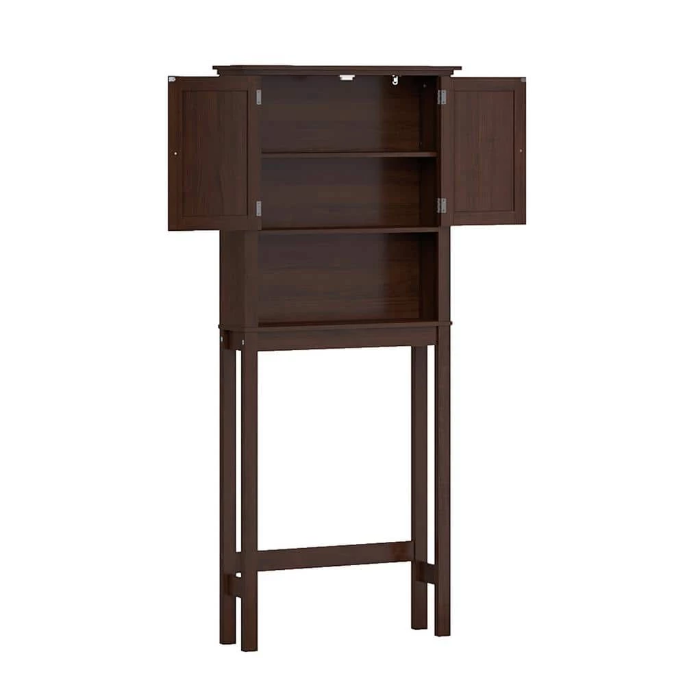 RiverRidge Home Hayward 27.38 in. W x 64.25 in. H x 7.88 in. D Over-the-Toilet Storage in Dark Woodgrain Veneer 8 RiverRidge Home Hayward 27.38 in. W x 64.25 in. H x 7.88 in. D Over-the-Toilet Storage in Dark Woodgrain Veneer - Image 6