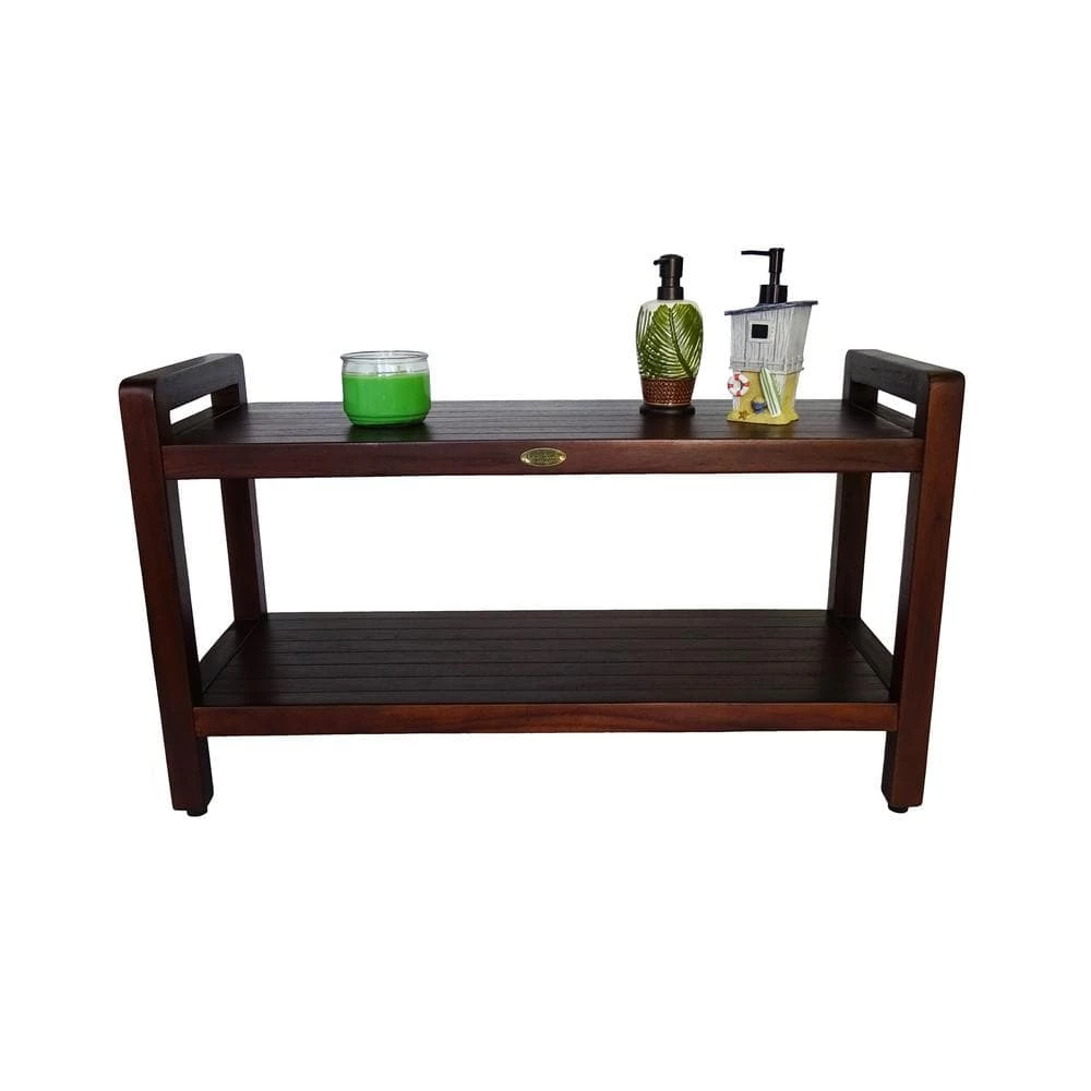 DecoTeak Classic 35 in. Extended LENGTH Ergonomic Teak Shower Stool with LiftAid Arms And Shelf 7 DecoTeak Classic 35 in. Extended LENGTH Ergonomic Teak Shower Stool with LiftAid Arms And Shelf - Image 5