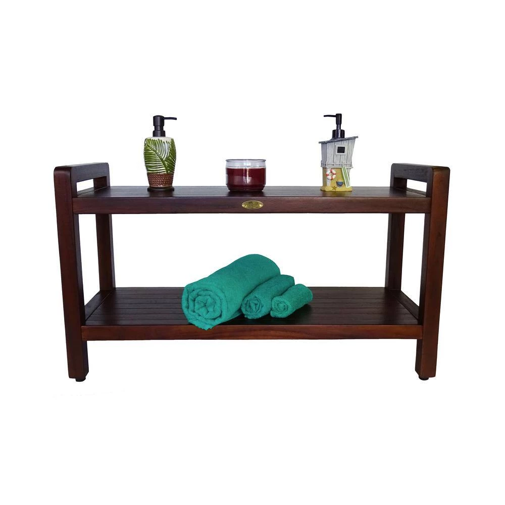 DecoTeak Classic 35 in. Extended LENGTH Ergonomic Teak Shower Stool with LiftAid Arms And Shelf 9 DecoTeak Classic 35 in. Extended LENGTH Ergonomic Teak Shower Stool with LiftAid Arms And Shelf - Image 7