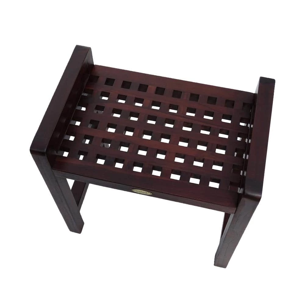 DecoTeak Espalier 20 in. Teak Lattice Shower Bench with LiftAid Arms 4 DecoTeak Espalier 20 in. Teak Lattice Shower Bench with LiftAid Arms - Image 2