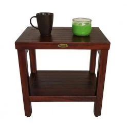 DecoTeak Classic 18 in. Teak Shower Bench with Shelf -Toilet Storage Shop decoteak proprietary decoteak shower seats dt114 1f 1000