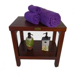 DecoTeak Classic 18 in. Teak Shower Bench with Shelf -Toilet Storage Shop decoteak proprietary decoteak shower seats dt114 44 1000