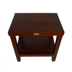 DecoTeak Classic 18 in. Teak Shower Bench with Shelf -Toilet Storage Shop decoteak proprietary decoteak shower seats dt114 4f 1000