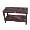DecoTeak Espalier 30 in. W x 13 in. D Teak Shower Bench with Shelf
