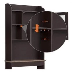 Miscool Naples 23.23 in. W x 68.11 in. H x 7.48 in. D Dark Brown Over-the-Toilet Storage with Adjustable Shelves -Toilet Storage Shop espresso miscool over the toilet storage bcych10c4888 44 1000