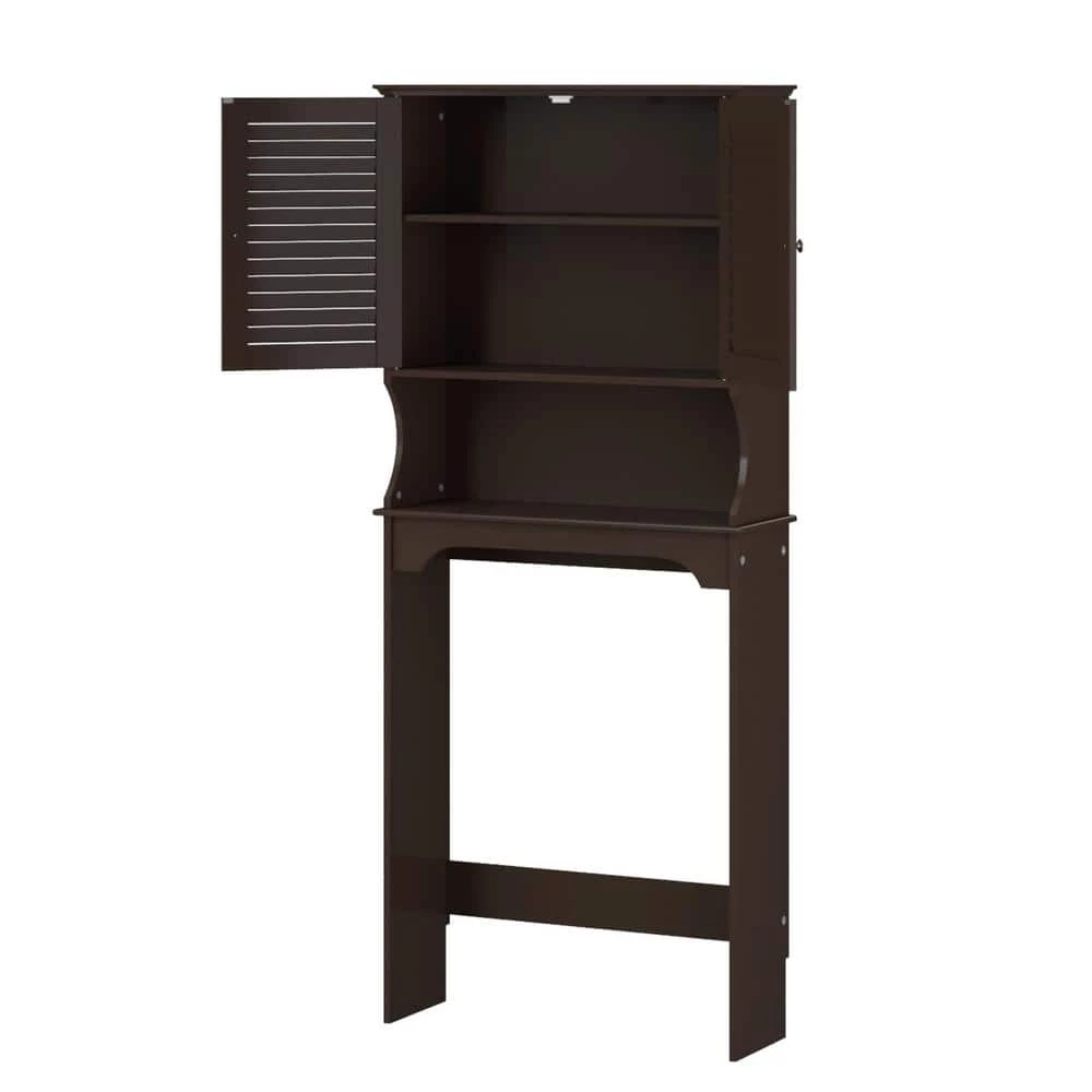 RiverRidge Home Ellsworth 27.36 in. W x 64.57 in. H x 9.25 in. D Brown Over-the-Toilet Storage 7 RiverRidge Home Ellsworth 27.36 in. W x 64.57 in. H x 9.25 in. D Brown Over-the-Toilet Storage - Image 5