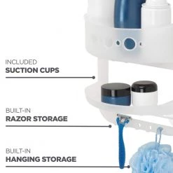 Glacier Bay Over-the-Shower Caddy in Frosted Clear -Toilet Storage Shop frosted clear glacier bay shower caddies 5890kkhd 1f 1000