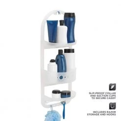 Glacier Bay Over-the-Shower Caddy in Frosted Clear -Toilet Storage Shop frosted clear glacier bay shower caddies 5890kkhd c3 1000