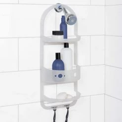 Glacier Bay Over-the-Shower Caddy in Frosted Clear -Toilet Storage Shop frosted clear glacier bay shower caddies 5890kkhd e1 1000