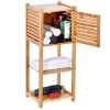 TOILETTREE Deluxe 14 in. L x 10 in. W x 34 in. H Space Saver 3-Tier Multifunction Storage Cabinet in Bambo