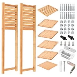 TOILETTREE Deluxe 14 in. L x 10 in. W x 34 in. H Space Saver 3-Tier Multifunction Storage Cabinet in Bambo -Toilet Storage Shop glossy toilettree over the toilet storage ttp bcab 1 fa 1000