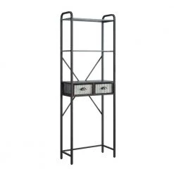 4D Concepts Montclair 23.6 in. W x 11.42 in. D x 72.6 in. H Space Saver Metal -Toilet Storage Shop gray 4d concepts over the toilet storage 10084 4f 1000