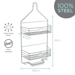 Bath Bliss 2 Tier Aztec Shower Caddy in Grey -Toilet Storage Shop gray bath bliss shower caddies 10015 grey 1f 1000