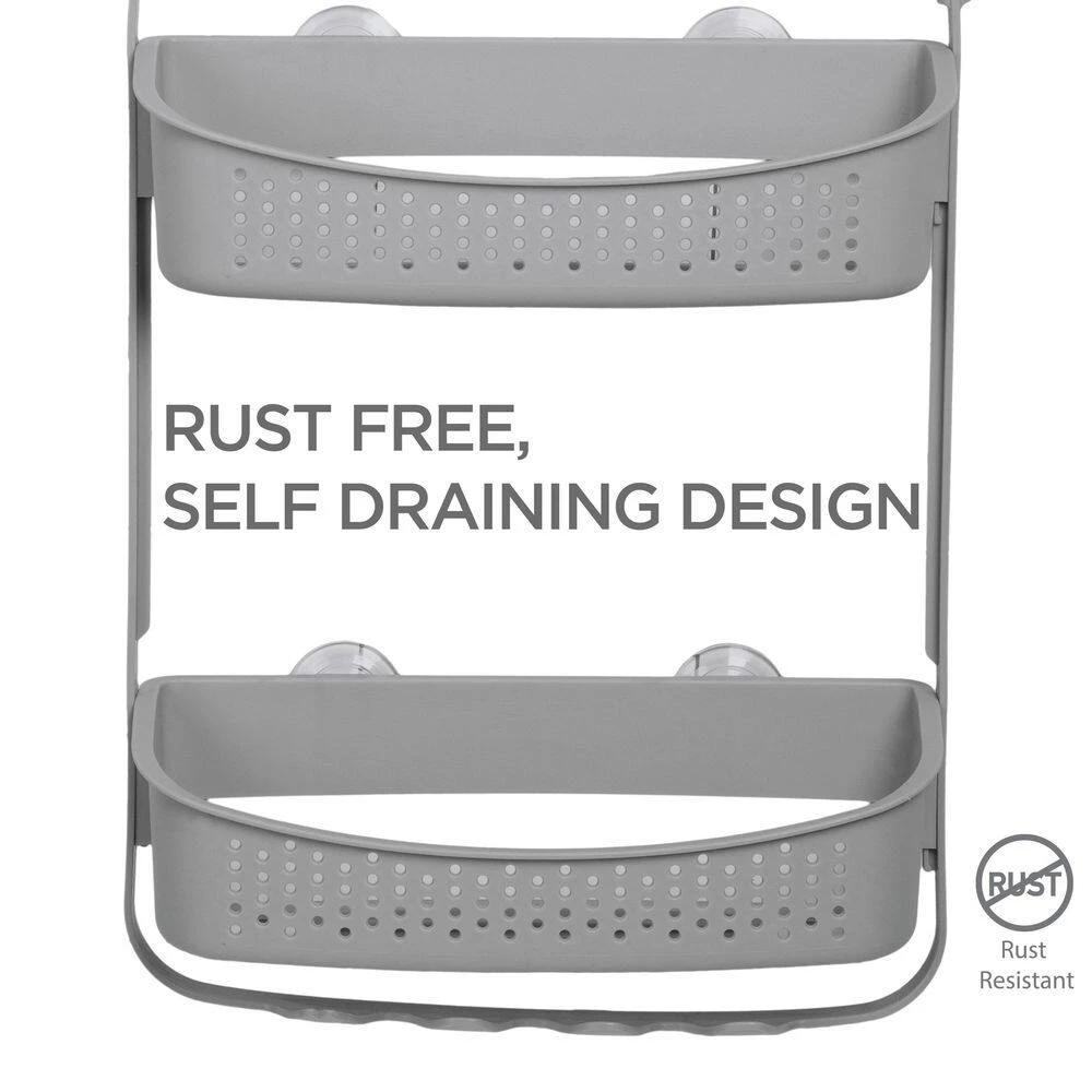 Bath Bliss 2-Way Convertible Shower Caddy in Grey 6 Bath Bliss 2-Way Convertible Shower Caddy in Grey - Image 4